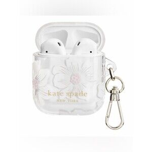 kate spade new york AirPods Case 1st & 2nd Gen Keychain Ring Hollyhock Cream A6